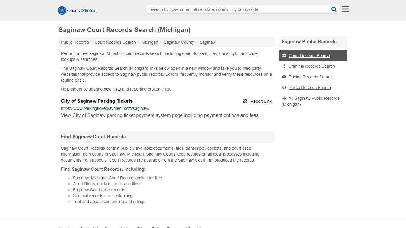 Court Records Search - Saginaw, MI (Adoptions, Criminal, Child Support ...